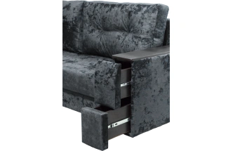 Диван прямой Атлант 2, ткань Kioto grafit, декор Венге