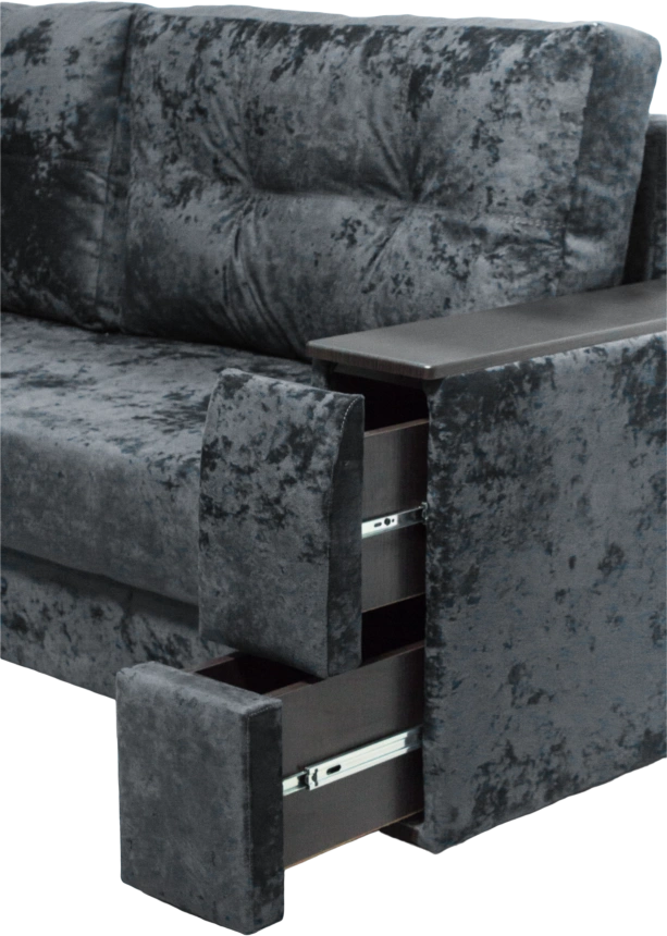 Диван прямой Атлант 2, ткань Kioto grafit, декор Венге