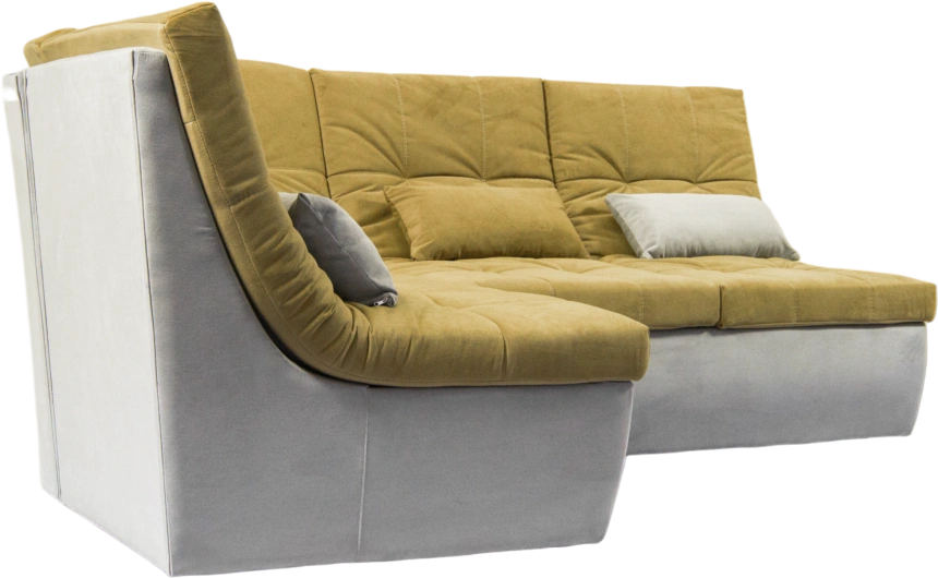 Диван угловой София 2 с кресельной частью, Севен 333, Севен 308