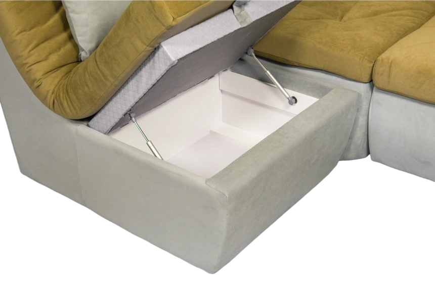 Диван угловой София 2 с кресельной частью, Севен 333, Севен 308