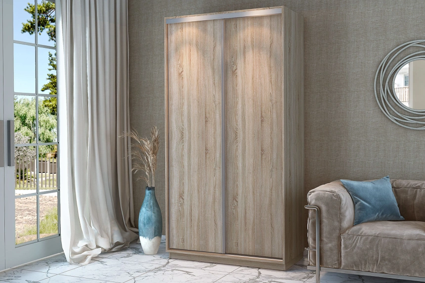 Шкаф-купе Бавария двухдверный, Дуб сонома/Дуб сонома