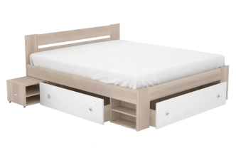 Кровать Стелла 160, Дуб сонома/Белый