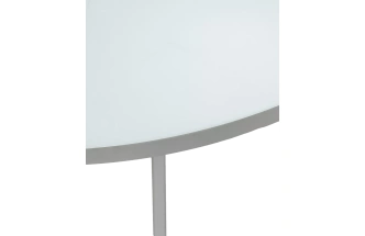 Кухонный стол раздвижной Орсон D120, Белый, глянец, стекло, белый каркас