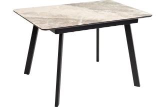 Кухонный стол Аруба 140, нераздвижной Каталония, стекло, черный каркас