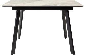 Кухонный стол Аруба 140, нераздвижной Каталония, стекло, черный каркас