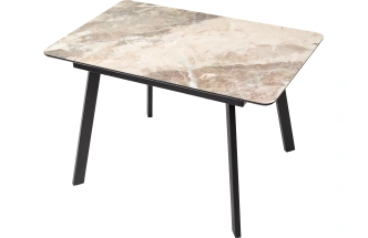 Кухонный стол Аруба 140, нераздвижной Каталония, стекло, черный каркас