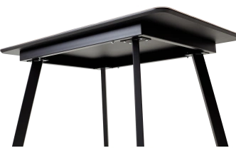 Кухонный стол Аруба 140, нераздвижной Каталония, стекло, черный каркас