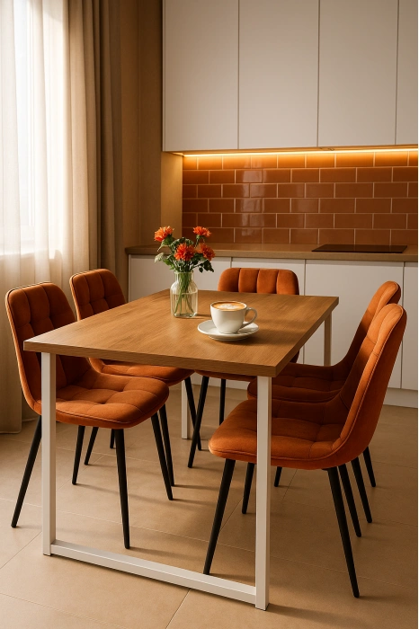 Кухонный стол Лиман, 117 x 77, дуб крафт золотой / белый матовый