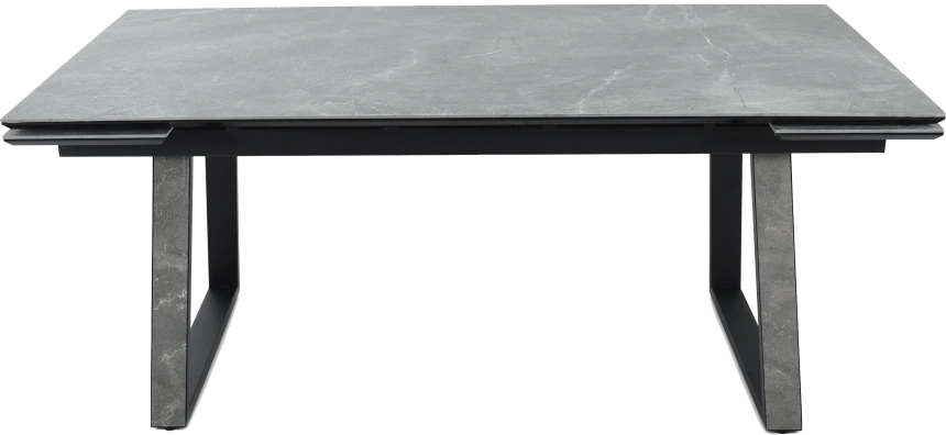 Кухонный обеденный стол Monaco, раздвижной 180, серый, Quadro Bayona Grey natural, черный каркас 