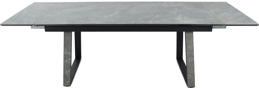 Кухонный обеденный стол Monaco, раздвижной 180, серый, Quadro Bayona Grey natural, черный каркас 