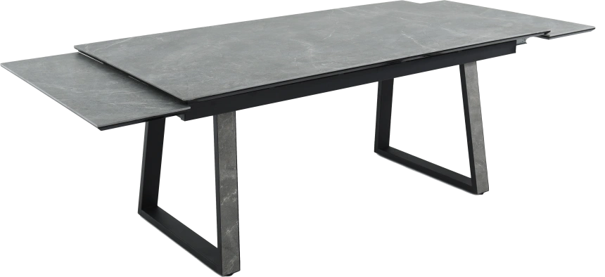 Кухонный обеденный стол Monaco, раздвижной 180, серый, Quadro Bayona Grey natural, черный каркас 