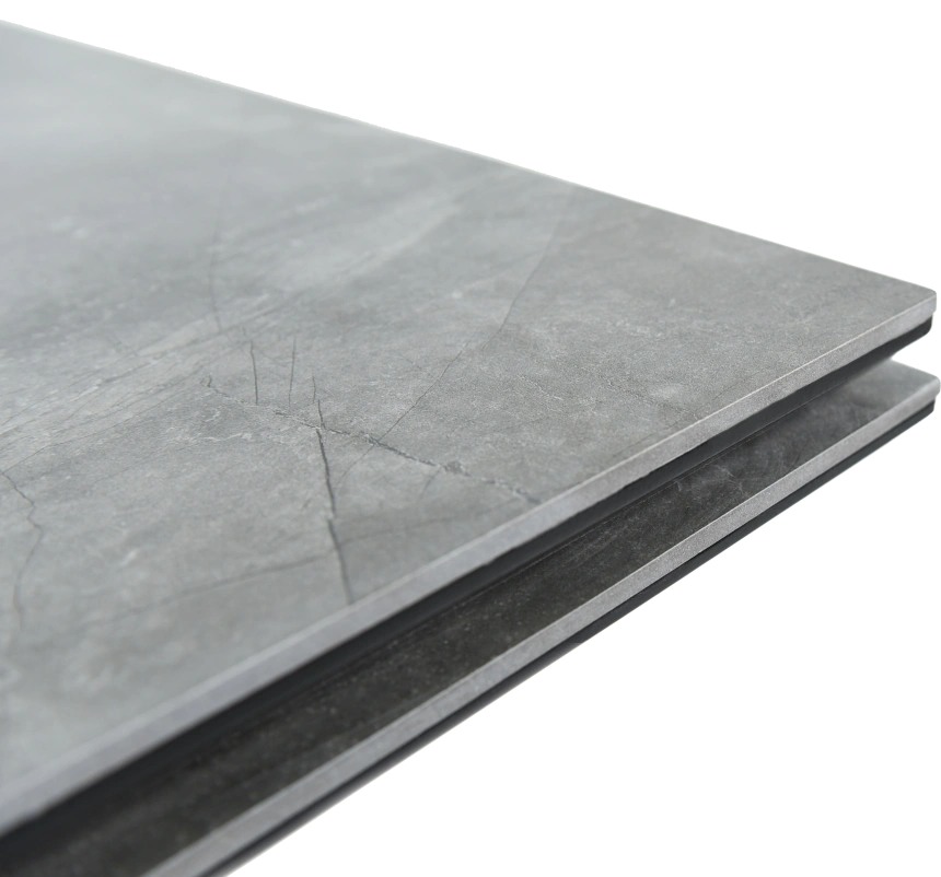 Кухонный обеденный стол Monaco, раздвижной 180, серый, Quadro Bayona Grey natural, черный каркас 