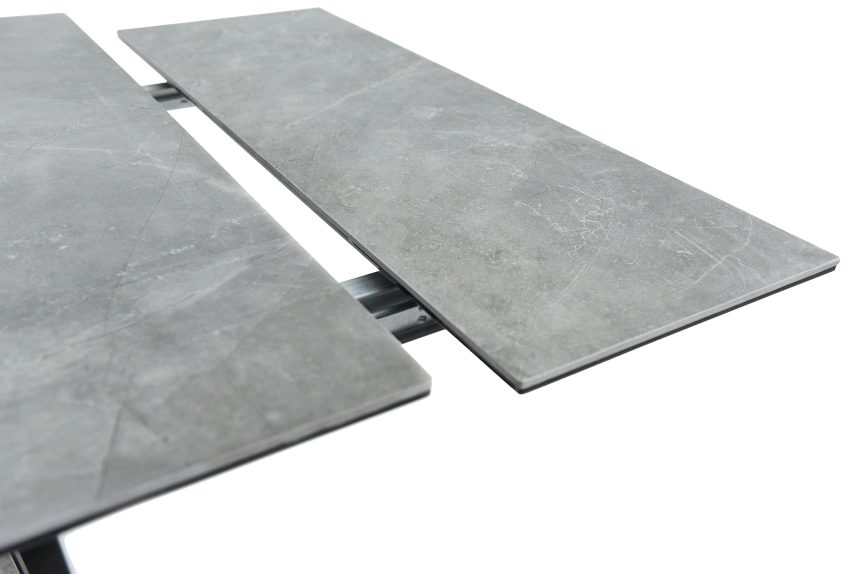 Кухонный обеденный стол Monaco, раздвижной 180, серый, Quadro Bayona Grey natural, черный каркас 