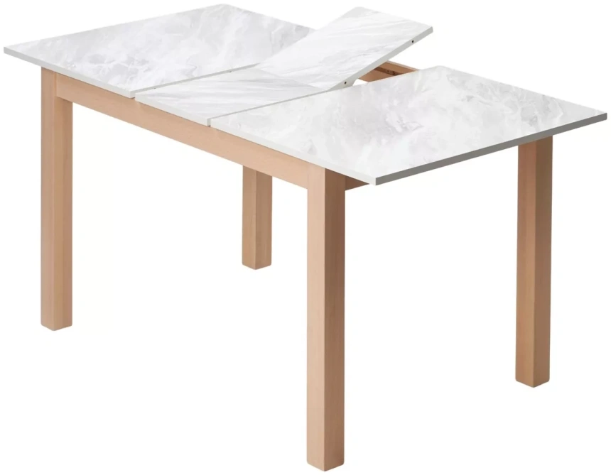 Кухонный раздвижной стол TME-6931 MBH, белый мрамор / milky white