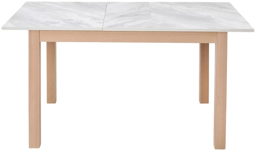 Кухонный раздвижной стол TME-6931 MBH, белый мрамор / milky white