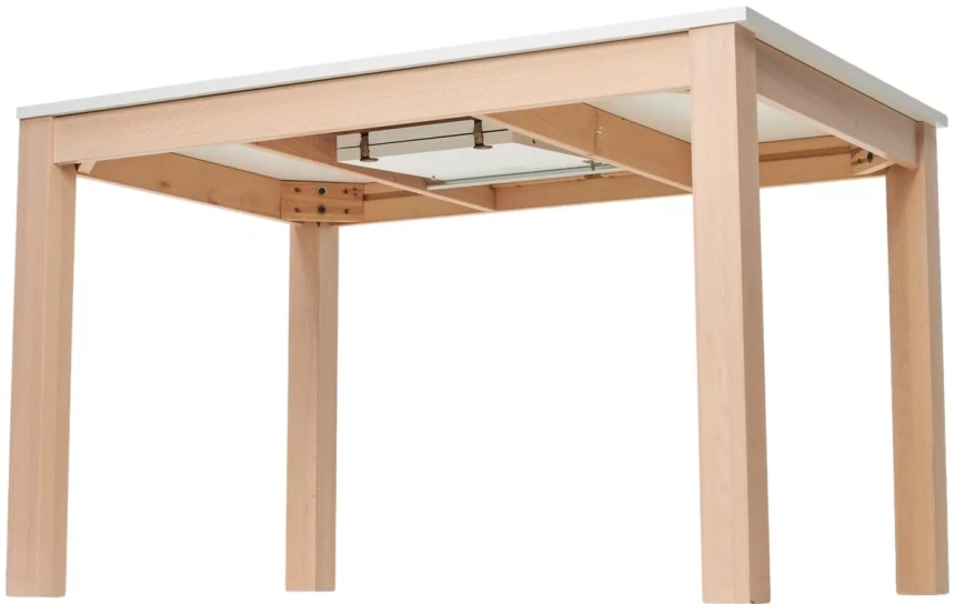 Кухонный раздвижной стол TME-6931 MBH, белый мрамор / milky white