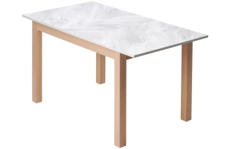 Кухонный раздвижной стол TME-6931 MBH, белый мрамор / milky white