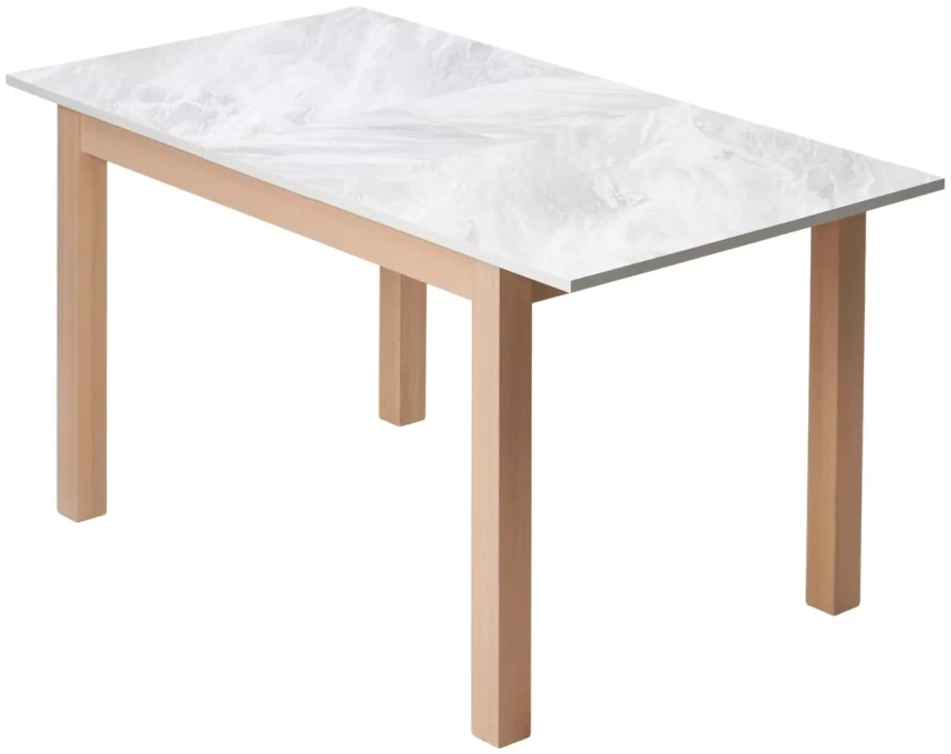 Кухонный раздвижной стол TME-6931 MBH, белый мрамор / milky white