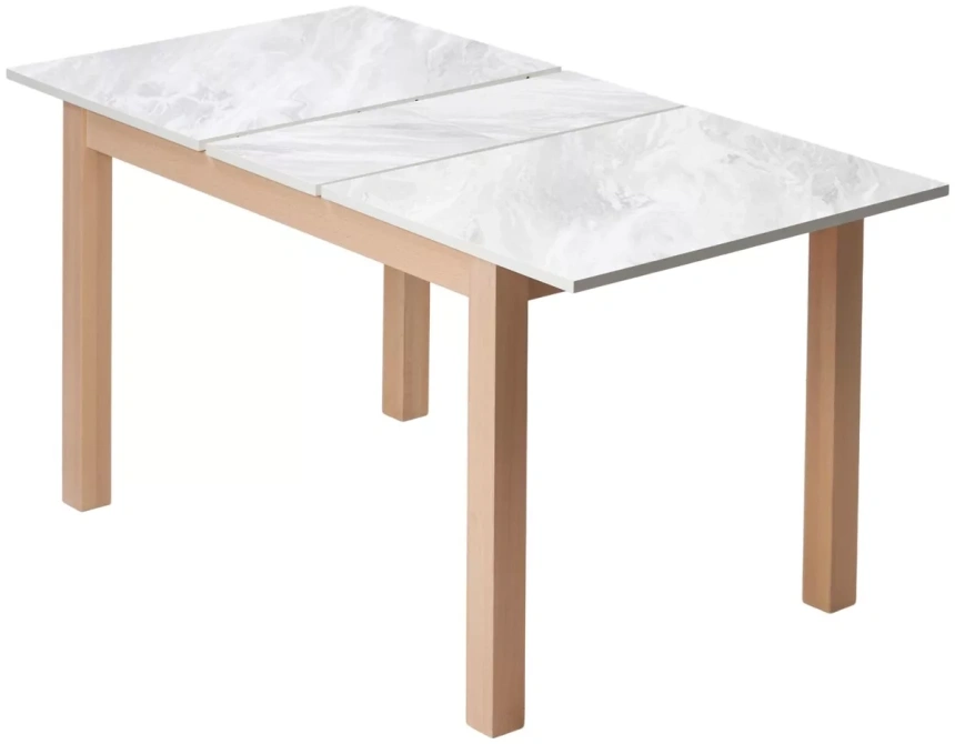 Кухонный раздвижной стол TME-6931 MBH, белый мрамор / milky white