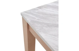 Кухонный раздвижной стол TME-6931 MBH, белый мрамор / milky white