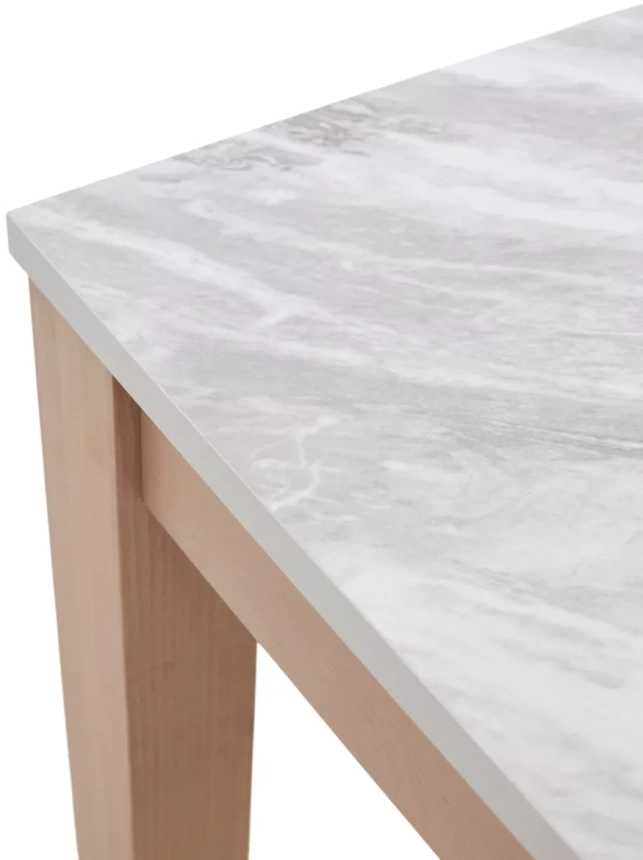 Кухонный раздвижной стол TME-6931 MBH, белый мрамор / milky white