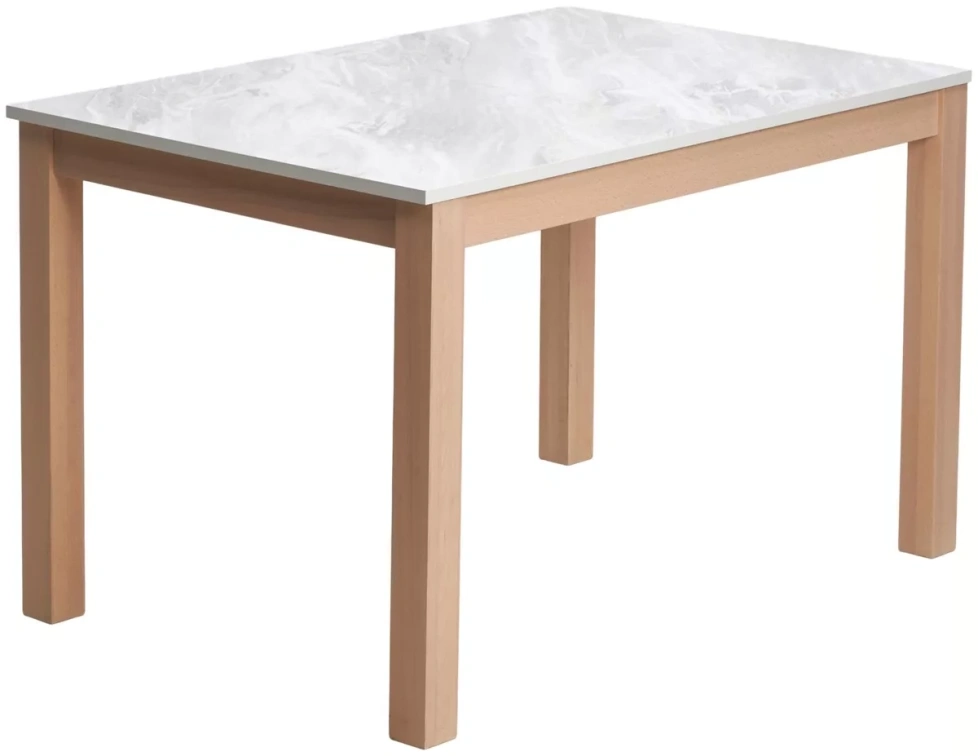 Кухонный раздвижной стол TME-6931 MBH, белый мрамор / milky white