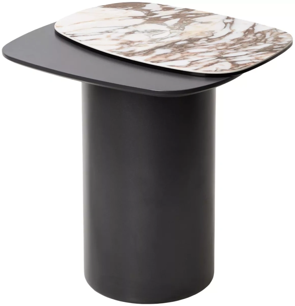 Кофейный стол Arvid TL-312, испанская керамика на стекле, МДФ окрашенный, темно-серый МДФ каркас