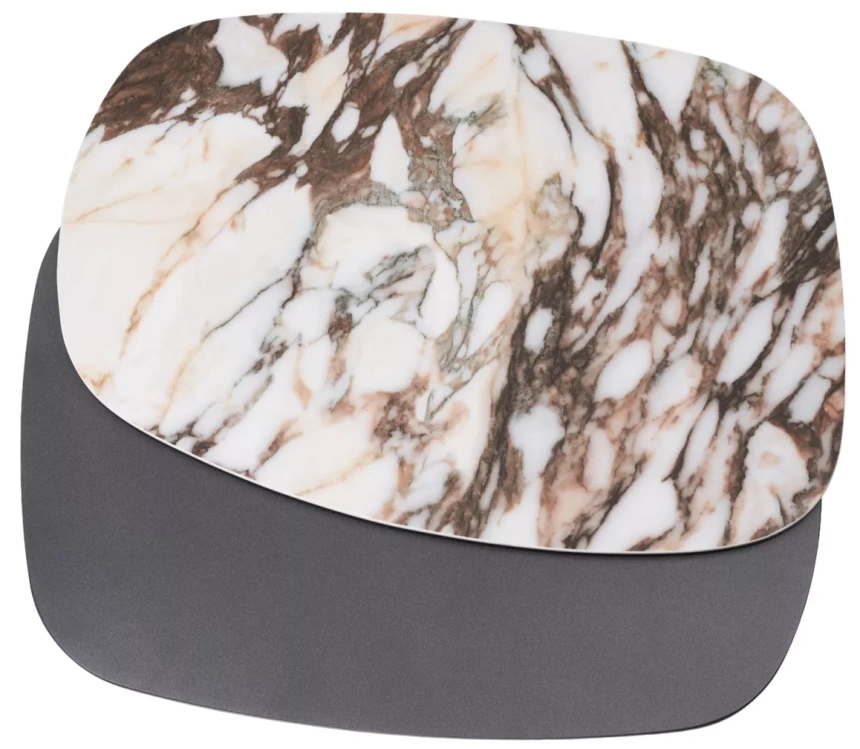 Кофейный стол Arvid TL-312, испанская керамика на стекле, МДФ окрашенный, темно-серый МДФ каркас