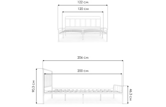 Кровать Рейк, 120x200, белая