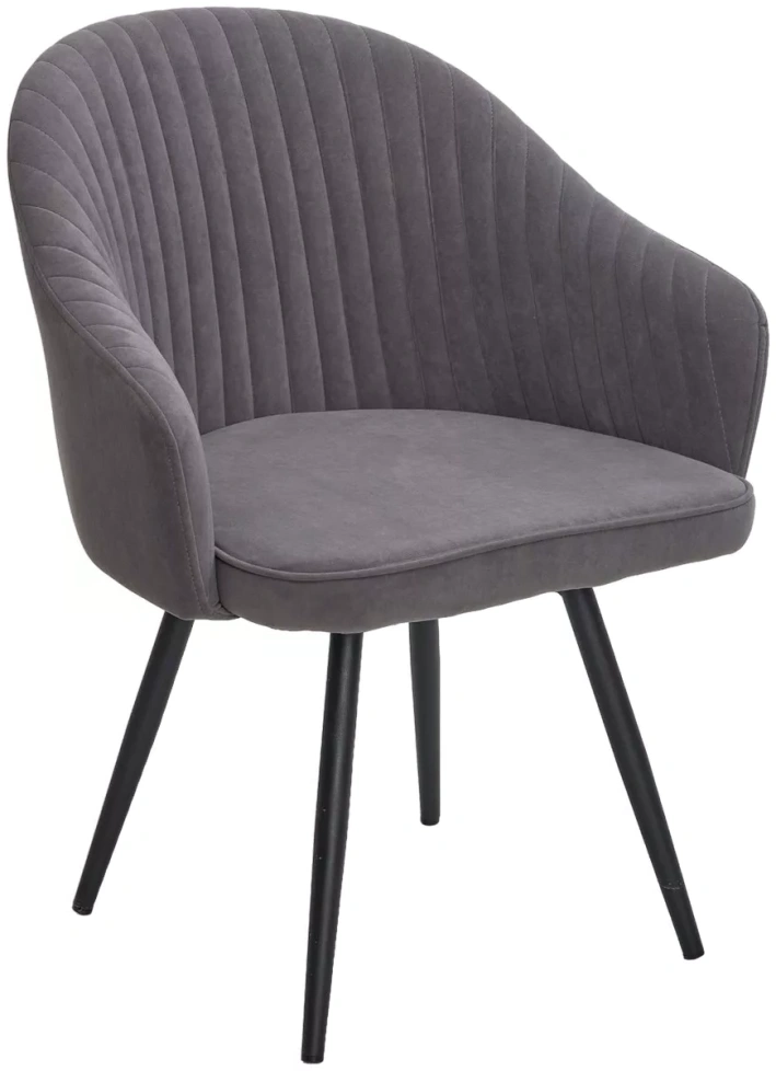 Стул Avior, поворотный, B28 темно-серый, велюр, черный каркас