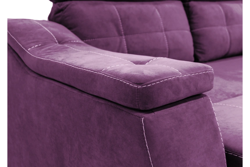 Диван прямой Бруно, Catania plum, нить белая