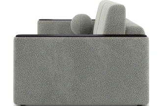 ​Диван прямой Дарио, модель 144, LANA 82 (серый), накладки МДФ (венге)