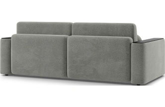 ​Диван прямой Дарио, модель 144, LANA 82 (серый), накладки МДФ (венге)