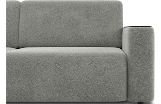 ​Диван прямой Дарио, модель 144, LANA 82 (серый), накладки МДФ (венге)