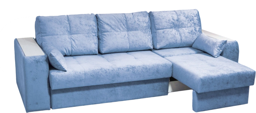 Диван прямой Остин 2, Siesta blue steel, декор Рамух белый