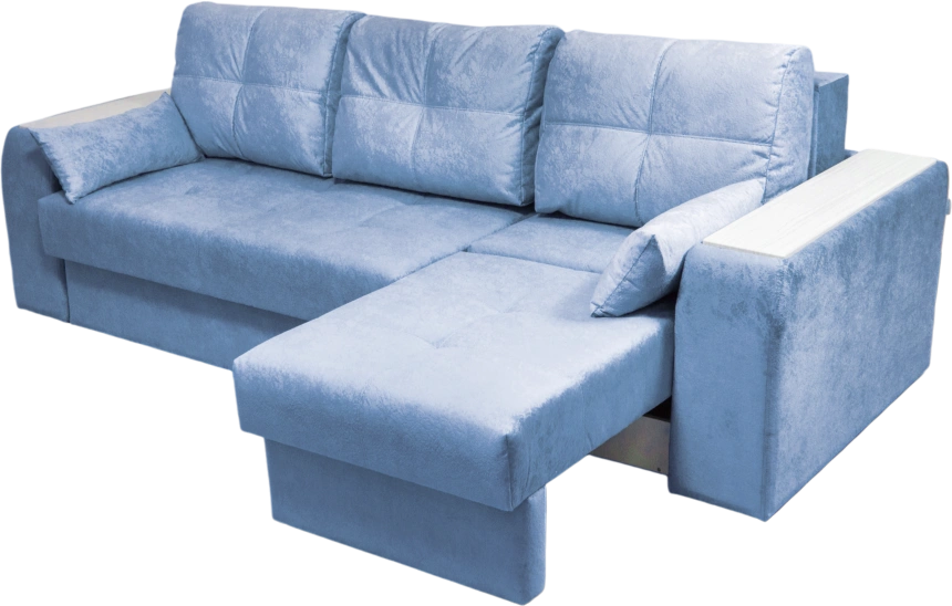 Диван прямой Остин 2, Siesta blue steel, декор Рамух белый