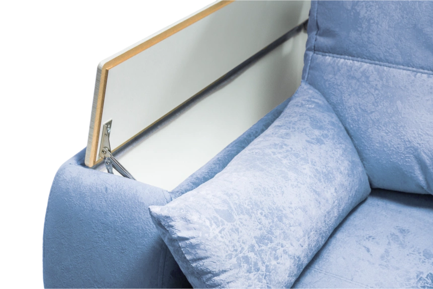 Диван прямой Остин 2, Siesta blue steel, декор Рамух белый