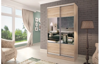Шкаф-купе Бруклин-2, двухдверный, с зеркалом, Дуб сонома