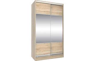 Шкаф-купе Бруклин-2, двухдверный, с зеркалом, Дуб сонома