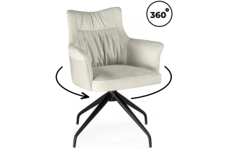 Стул, Kaser, поворотный 360, бежевый / чёрный
