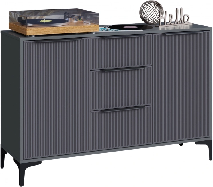 Модульная гостиная Иадама, комплектация 2, графит / графит софт