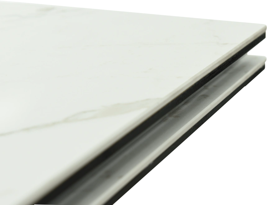 Кухонный обеденный стол Monaco, раздвижной 180, белый  Quadro Calcata vaglioro, каркас черный