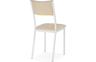Стул на металлокаркасе Бекал, экокожа бежевый d1 / белый