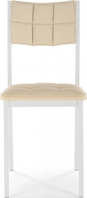 Стул на металлокаркасе Бекал, экокожа бежевый d1 / белый