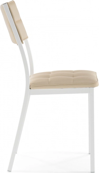 Стул на металлокаркасе Бекал, экокожа бежевый d1 / белый