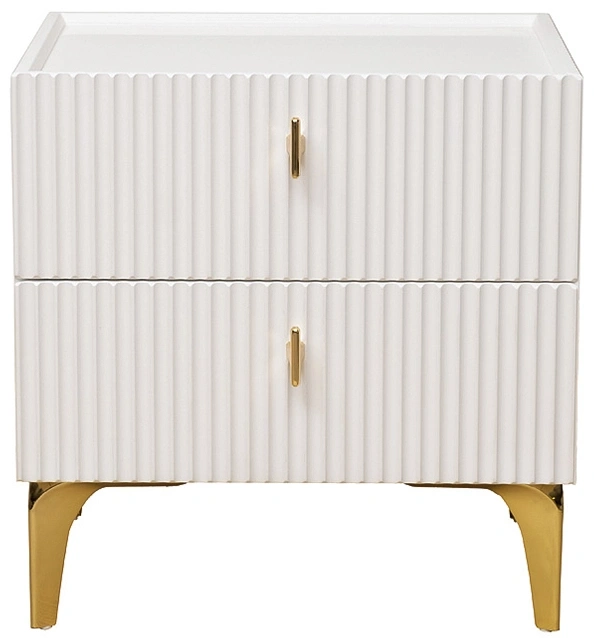 Тумба прикроватная Doria, с ящиками, белая 