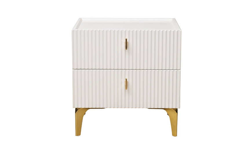 Тумба прикроватная Doria, с ящиками, белая 