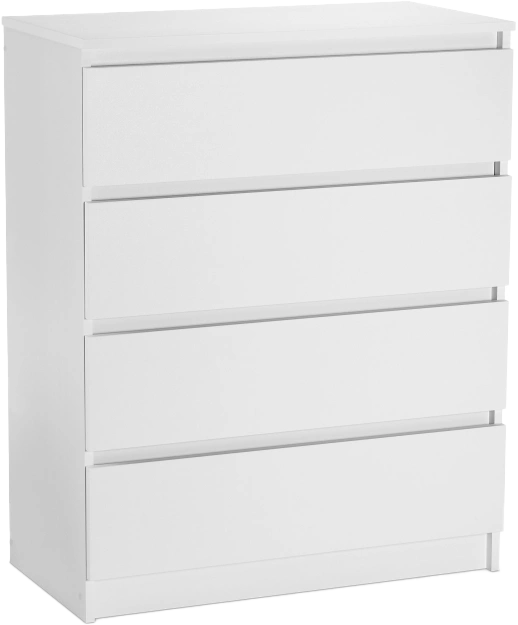 Комод Мадера, с четырьмя ящиками, ЛДСП, белый