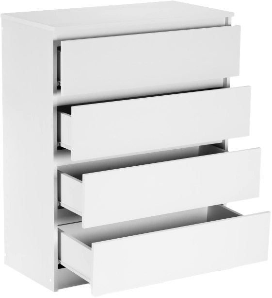 Комод Мадера, с четырьмя ящиками, ЛДСП, белый