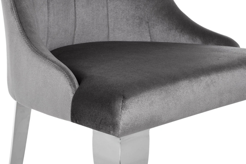 Стул Gustav, на металлокаркасе, серый / хром